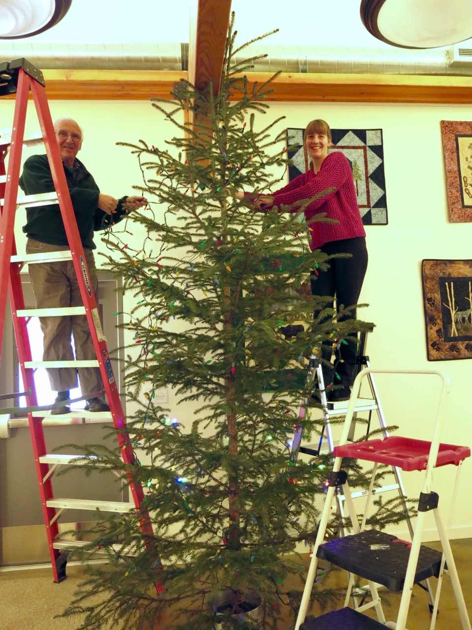 Coho RRC XMas tree light hang